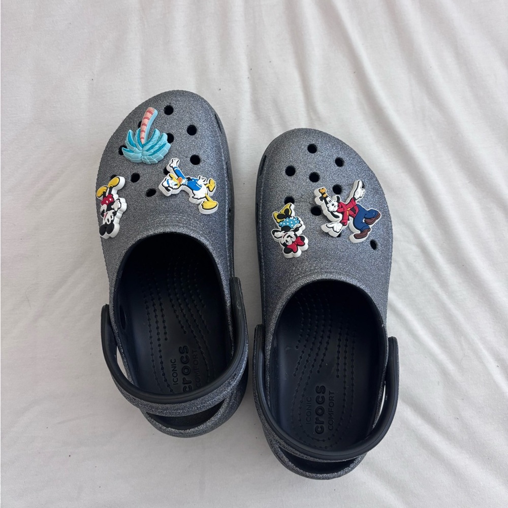 Crocs Glitter Silver Platform - image 1
